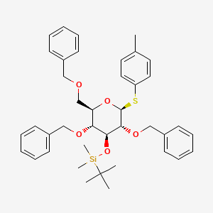 molecular formula C40H50O5SSi B1446348 beta-D-Glucopyranoside, 4-methylphenyl 3-O-[(1,1-dimethylethyl)dimethylsilyl]-2,4,6-tris-O-(phenylmethyl)-1-thio- CAS No. 1363157-70-3