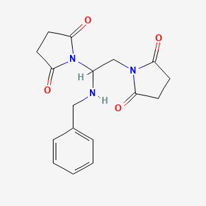 molecular formula C17H19N3O4 B14463496 Succinimide, N,N'-((benzylimino)-bismethylene)di- CAS No. 65950-41-6