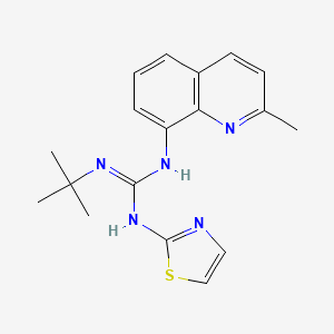 molecular formula C18H21N5S B14463514 Guanidine, 1-tert-butyl-2-(2-methyl-8-quinolyl)-3-(2-thiazolyl)- CAS No. 72041-95-3