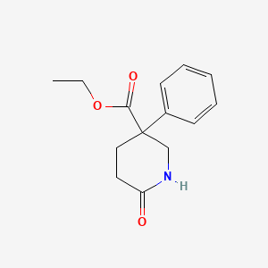 molecular formula C14H17NO3 B1446353 Ethyl 6-oxo-3-phenylpiperidine-3-carboxylate CAS No. 5632-70-2