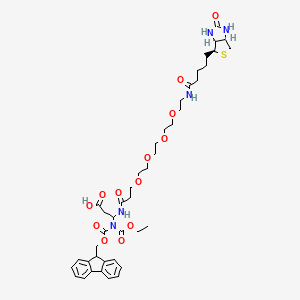 molecular formula C42H57N5O13S B1446354 3-[15-(Biotinamido)-4,7,10,13-tetraoxa-pentadecanamido]-3-[(9-fluorenmethyl)ethylcarbamate]-propanoic acid CAS No. 1334172-63-2