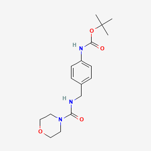 (4-([(Morpholine-4-carbonyl)-amino]-methyl)-phenyl)-carbamic acid tert-butyl ester