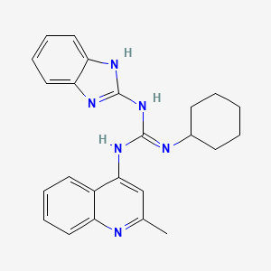molecular formula C24H26N6 B14463567 N-1H-Benzimidazol-2-yl-N'-cyclohexyl-N''-(2-methyl-4-quinolinyl)guanidine CAS No. 71080-08-5