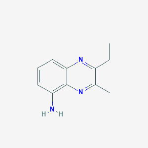 molecular formula C11H13N3 B144636 2-Ethyl-3-methylquinoxalin-5-amine CAS No. 126987-99-3