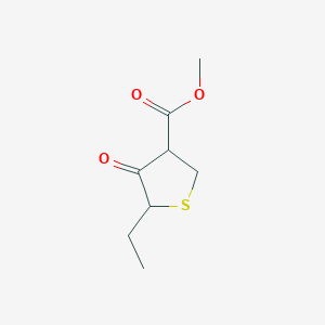 molecular formula C8H12O3S B14463649 Methyl 5-ethyl-4-oxothiolane-3-carboxylate CAS No. 66319-18-4
