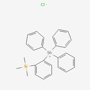 molecular formula C27H28ClSbSi B14463656 Triphenyl[2-(trimethylsilyl)phenyl]stibanium chloride CAS No. 65840-16-6