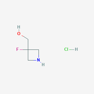 molecular formula C4H9ClFNO B1446385 (3-氟氮杂环丁-3-基)甲醇盐酸盐 CAS No. 1803604-98-9