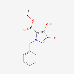 molecular formula C14H14FNO3 B1446389 Ethyl 1-benzyl-4-fluoro-3-hydroxy-1H-pyrrole-2-carboxylate CAS No. 1357479-14-1