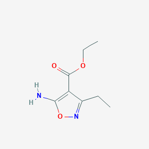 molecular formula C8H12N2O3 B14463969 Ethyl 5-amino-3-ethylisoxazole-4-carboxylate 