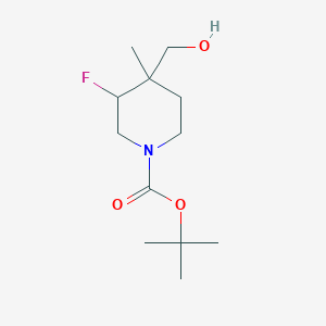 molecular formula C12H22FNO3 B1446397 tert-butyl 3-Fluoro-4-(hydroxymethyl)-4-methylpiperidine-1-carboxylate CAS No. 1334412-55-3