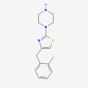 molecular formula C15H19N3S B14463970 Piperazine, 1-(4-((2-methylphenyl)methyl)-2-thiazolyl)- CAS No. 73553-66-9