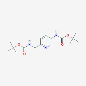 molecular formula C16H25N3O4 B1446398 5-(Boc-amino)-2-(Boc-aminomethyl)pyridine CAS No. 1456821-59-2