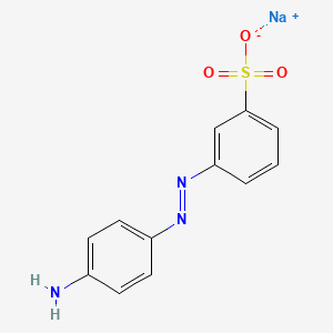 molecular formula C12H10N3NaO3S B14464062 Benzenesulfonic acid, 3-[(4-aminophenyl)azo]-, monosodium salt CAS No. 68214-01-7
