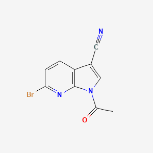 molecular formula C10H6BrN3O B1446407 1-Acetyl-6-bromo-1H-pyrrolo[2,3-b]pyridine-3-carbonitrile CAS No. 1352398-34-5