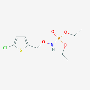 molecular formula C9H15ClNO4PS B14464081 Diethyl N-[(5-chlorothiophen-2-yl)methoxy]phosphoramidate CAS No. 66233-94-1