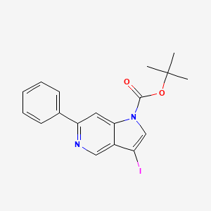 molecular formula C18H17IN2O2 B1446409 1-BOC-3-iodo-6-phenyl-5-azaindole CAS No. 1448259-12-8