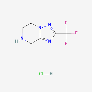 molecular formula C6H8ClF3N4 B1446411 2-(Trifluoromethyl)-5,6,7,8-tetrahydro-[1,2,4]triazolo[1,5-a]pyrazine hydrochloride CAS No. 1013905-12-8