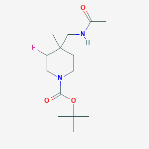 molecular formula C14H25FN2O3 B1446413 tert-Butyl 4-(acetamidomethyl)-3-fluoro-4-methylpiperidine-1-carboxylate CAS No. 1400764-45-5