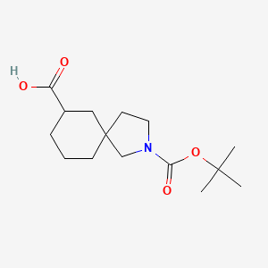 molecular formula C15H25NO4 B1446416 2-[(Tert-butoxy)carbonyl]-2-azaspiro[4.5]decane-7-carboxylic acid CAS No. 1363381-11-6