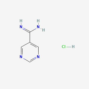 molecular formula C5H7ClN4 B1446418 Pyrimidine-5-carboxamidine hydrochloride CAS No. 1195613-50-3
