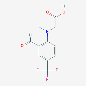 molecular formula C11H10F3NO3 B1446419 2-{[2-Formyl-4-(trifluoromethyl)phenyl](methyl)amino}acetic acid CAS No. 953062-31-2