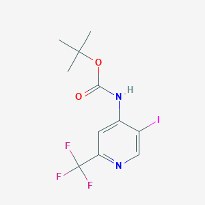 molecular formula C11H12F3IN2O2 B1446422 tert-Butyl 2-(trifluoromethyl)-5-iodopyridin-4-ylcarbamate CAS No. 1820707-98-9