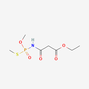 molecular formula C7H14NO5PS B14464223 Propanoic acid, 3-((methoxy(methylthio)phosphinyl)amino)-3-oxo-, ethyl ester CAS No. 73937-08-3