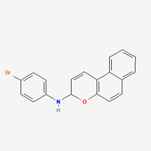 molecular formula C19H14BrNO B14464283 N-(4-Bromophenyl)-3H-naphtho(2,1-b)pyran-3-amine CAS No. 72516-82-6