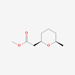 molecular formula C9H16O3 B14464297 Methyl [(2R,6R)-6-methyloxan-2-yl]acetate CAS No. 69493-12-5