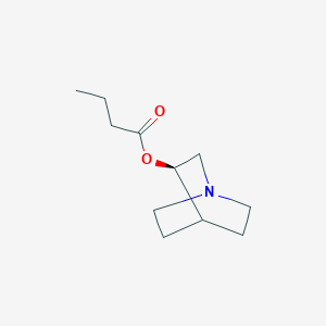 molecular formula C11H19NO2 B14464327 Butanoic acid, (3R)-1-azabicyclo[2.2.2]oct-3-yl ester CAS No. 65732-89-0