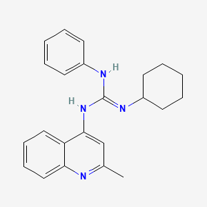 molecular formula C23H26N4 B14464363 Guanidine, 1-cyclohexyl-2-(2-methyl-4-quinolyl)-3-phenyl- CAS No. 72042-09-2