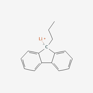 molecular formula C16H15Li B14464379 lithium;9-propylfluoren-9-ide CAS No. 65828-53-7