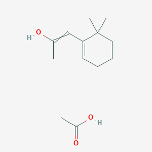 molecular formula C13H22O3 B14464381 Acetic acid;1-(6,6-dimethylcyclohexen-1-yl)prop-1-en-2-ol CAS No. 67523-94-8
