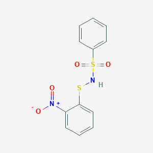 molecular formula C12H10N2O4S2 B14464384 N-[(2-Nitrophenyl)sulfanyl]benzenesulfonamide CAS No. 73463-44-2