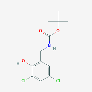 molecular formula C12H15Cl2NO3 B1446441 2-(N-Boc-aminomethyl)-4,6-dichlorophenol CAS No. 1372096-34-8