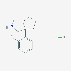 molecular formula C12H17ClFN B1446447 1-(2-Fluorophenyl)cyclopentylmethylamine HCl CAS No. 1365273-00-2