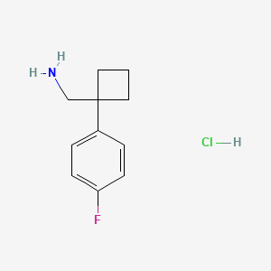 molecular formula C11H15ClFN B1446448 [1-(4-Fluorophenyl)cyclobutyl]methanamine, HCl CAS No. 1228879-30-8