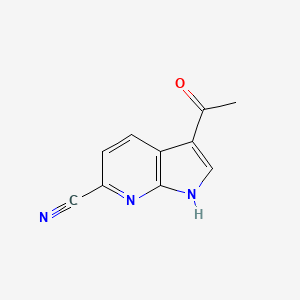 molecular formula C10H7N3O B1446449 3-Acetyl-6-cyano-7-azaindole CAS No. 1260382-51-1
