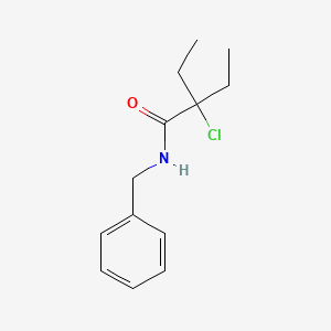 molecular formula C13H18ClNO B14464546 N-Benzyl-2-chloro-2-ethylbutyramide CAS No. 73758-49-3