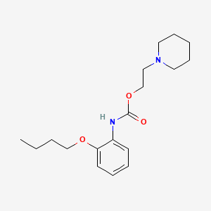 molecular formula C18H28N2O3 B14464563 Carbamic acid, (2-butoxyphenyl)-, 2-(1-piperidinyl)ethyl ester CAS No. 69852-97-7