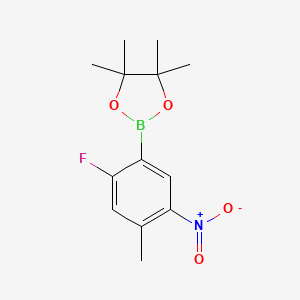 molecular formula C13H17BFNO4 B1446470 2-(2-氟-4-甲基-5-硝基苯基)-4,4,5,5-四甲基-1,3,2-二氧杂硼环丁烷 CAS No. 1510828-68-8