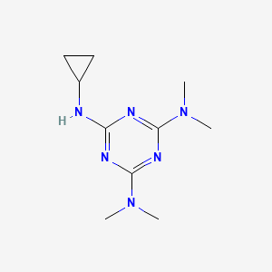 molecular formula C10H18N6 B14464748 N~6~-Cyclopropyl-N~2~,N~2~,N~4~,N~4~-tetramethyl-1,3,5-triazine-2,4,6-triamine CAS No. 66215-66-5