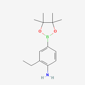 molecular formula C14H22BNO2 B1446477 2-Ethyl-4-(4,4,5,5-tetramethyl-1,3,2-dioxaborolan-2-yl)aniline CAS No. 1596338-61-2