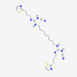 molecular formula C24H36N10S2 B14464810 N,N'-Octane-1,8-diylbis{N'-cyano-N''-[3-(1,3-thiazol-2-yl)propyl]guanidine} CAS No. 66130-85-6