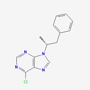 molecular formula C14H13ClN4 B14464884 Purine, 6-chloro-9-(d-1-methylphenethyl)- CAS No. 73972-53-9