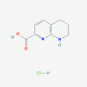 molecular formula C9H11ClN2O2 B1446490 5,6,7,8-Tetrahydro-1,8-naphthyridine-2-carboxylic acid hydrochloride CAS No. 1187931-99-2