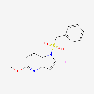 molecular formula C15H13IN2O3S B1446494 1-(Benzylsulfonyl)-2-iodo-5-methoxy-4-azaindole CAS No. 1352397-59-1