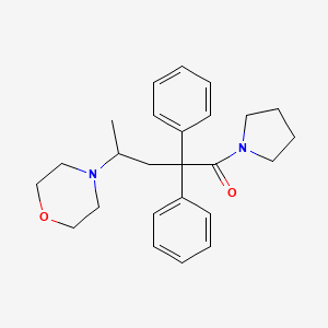 molecular formula C25H32N2O2 B14465026 4-(Morpholin-4-yl)-2,2-diphenyl-1-(pyrrolidin-1-yl)pentan-1-one CAS No. 66626-38-8