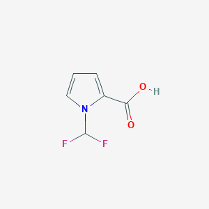 molecular formula C6H5F2NO2 B1446503 1-(difluoromethyl)-1H-pyrrole-2-carboxylic acid CAS No. 1523056-12-3