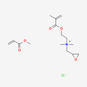 molecular formula C15H26ClNO5 B14465053 Dimethyl-[2-(2-methylprop-2-enoyloxy)ethyl]-(oxiran-2-ylmethyl)azanium;methyl prop-2-enoate;chloride CAS No. 65859-28-1